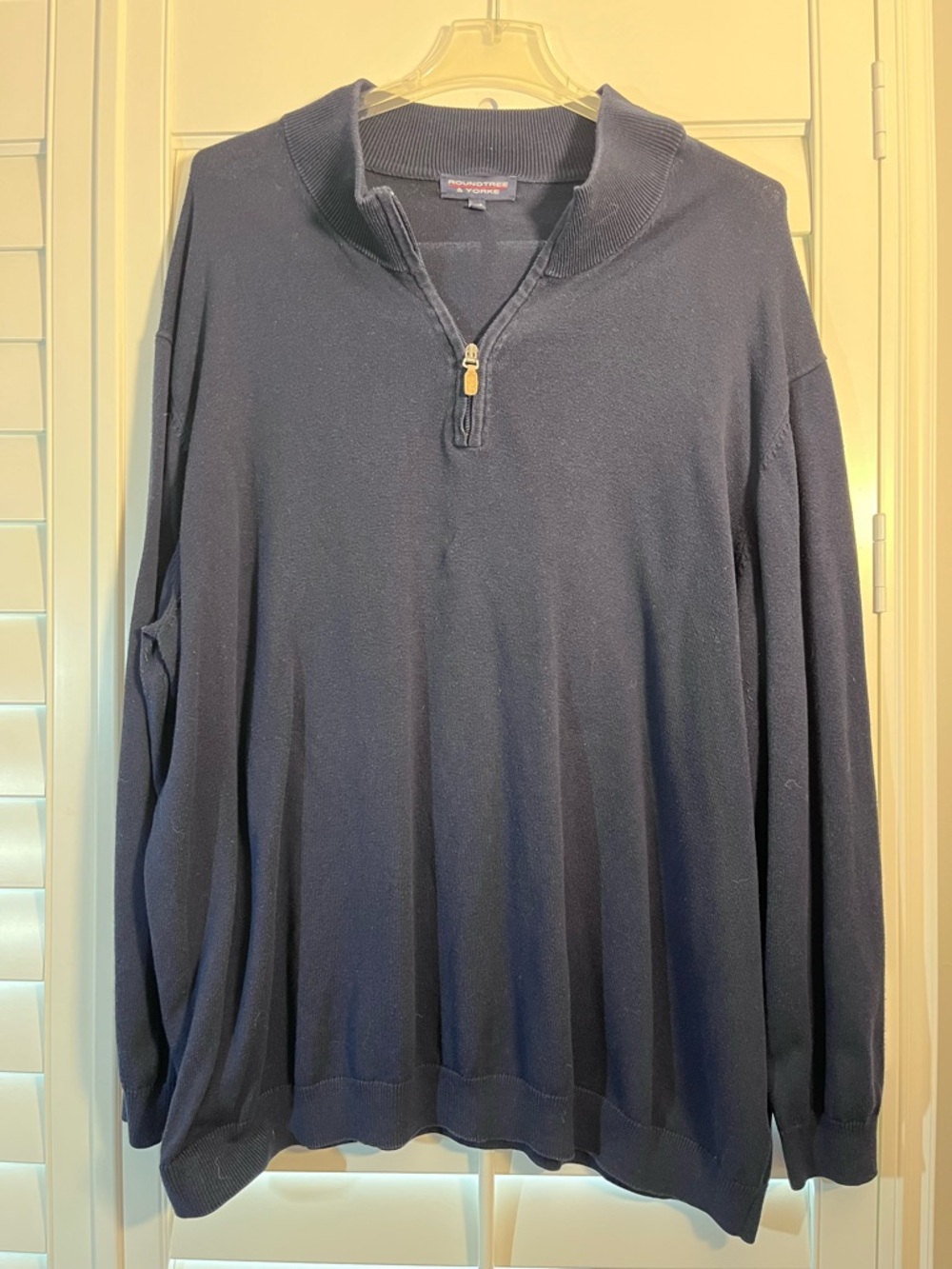 Roundtree & Yorke Navy Half-Zip Pullover Sweater